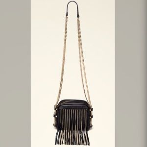 BeBe Cora crossbody fringe bag with gold hardware